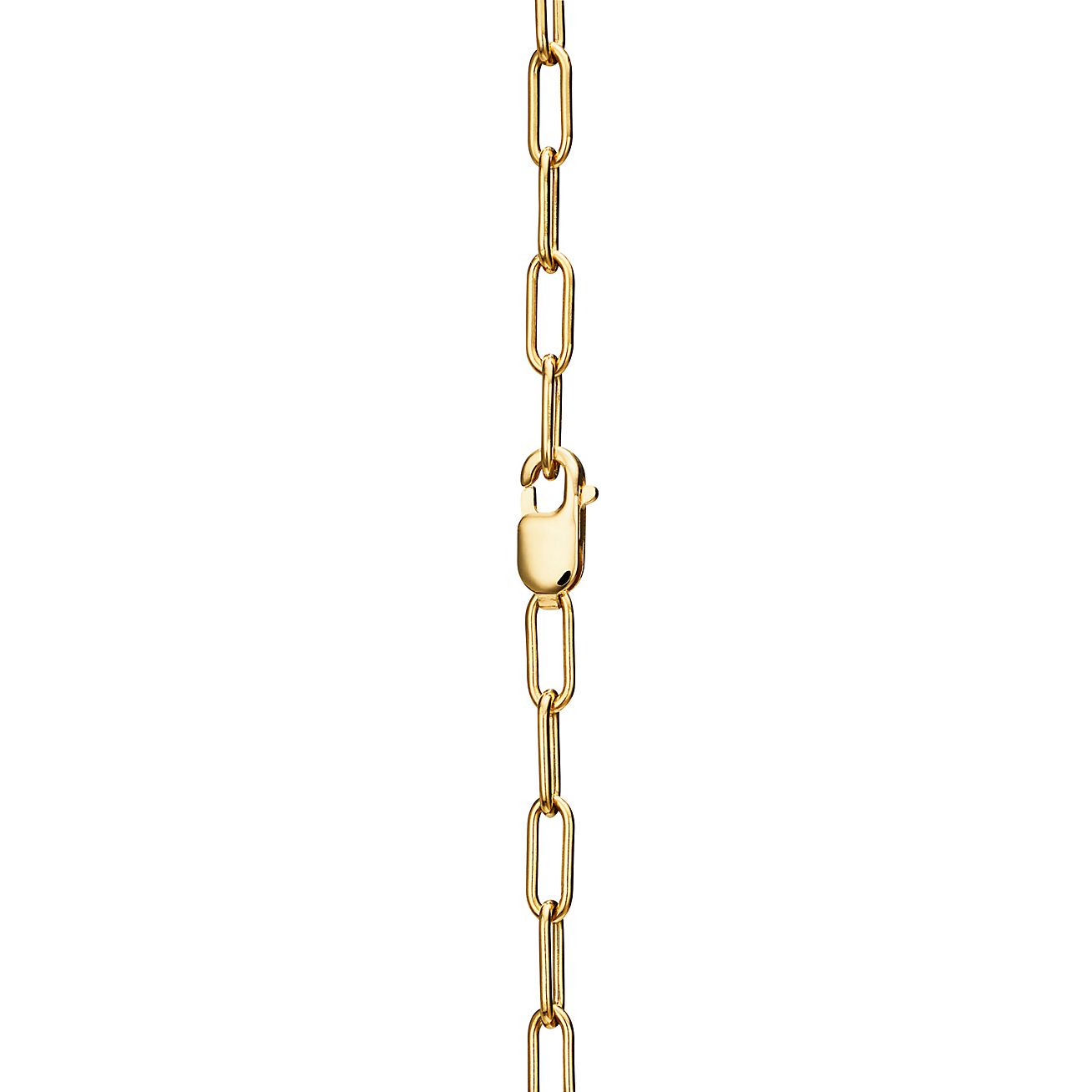 18K T Lock Pendant Pave Diamonds Necklace