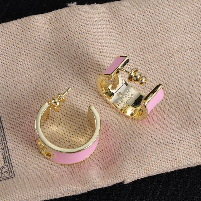 18K GG Color Enamel Earrings