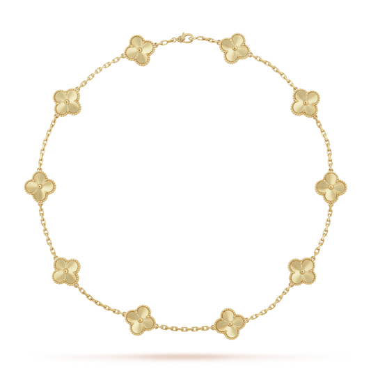 18K Van Cleef & Arpels Vintage Alhambra 10 Motifs Necklace