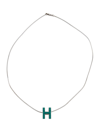 18K Mini Pop H Green Necklace
