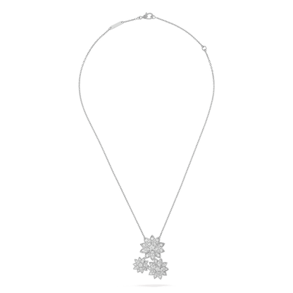 18K Three Flowers Lotus Necklace