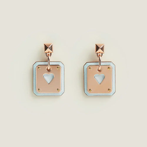 18K As De Coeur White H Earrings
