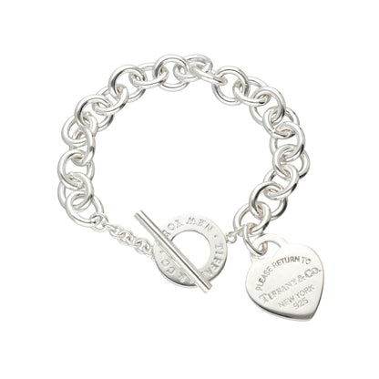 18K T Heart Tag Bracelet