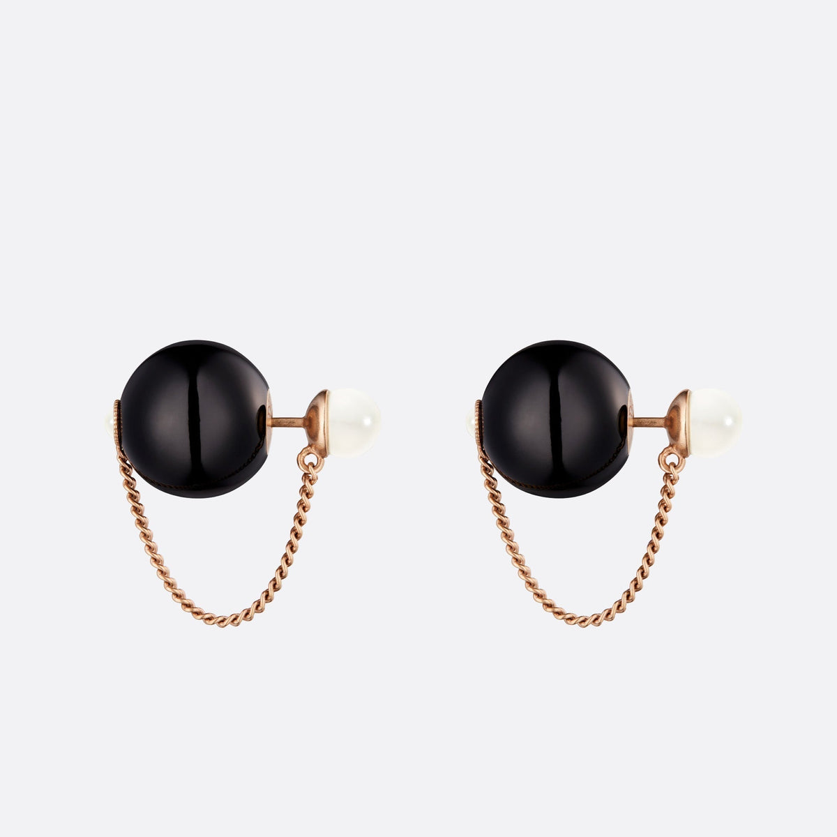 18K CD Tribales Black Resin Pearl Earrings