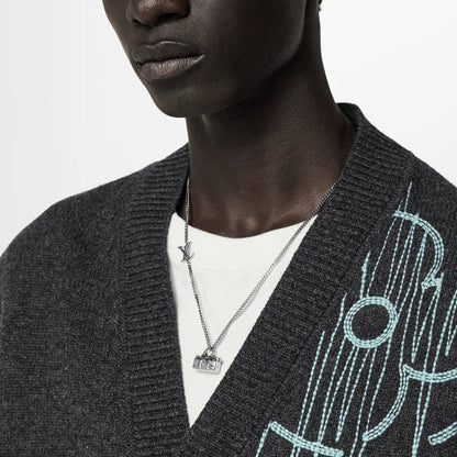 18K Louis Monogram Chain Bag Necklace