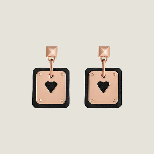 18K As De Coeur Black H Earrings