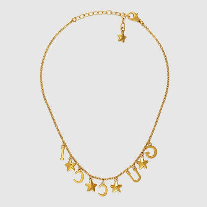 18K Double G Script Necklace