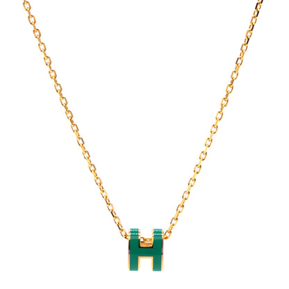 18K Mini Pop H Green Necklace