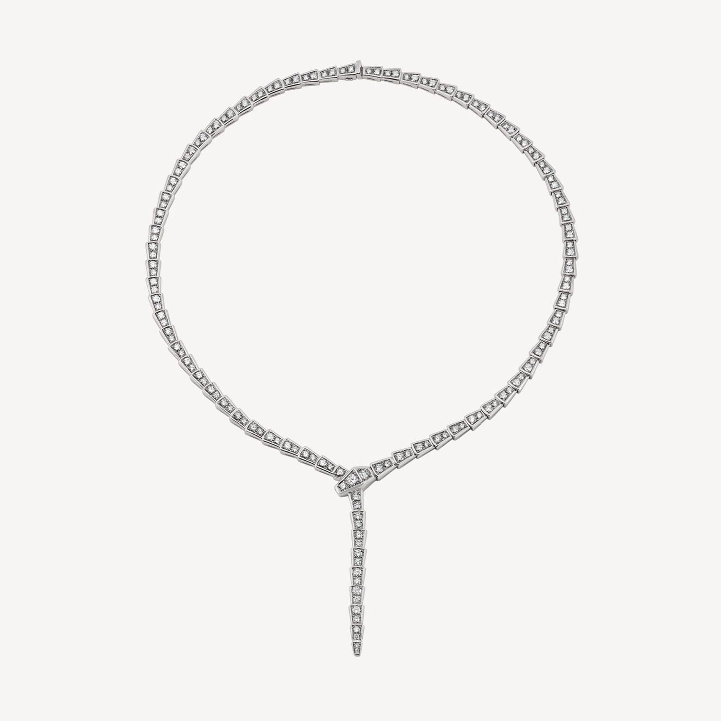 18K BV Serpenti Viper Full Pave Diamonds Necklace