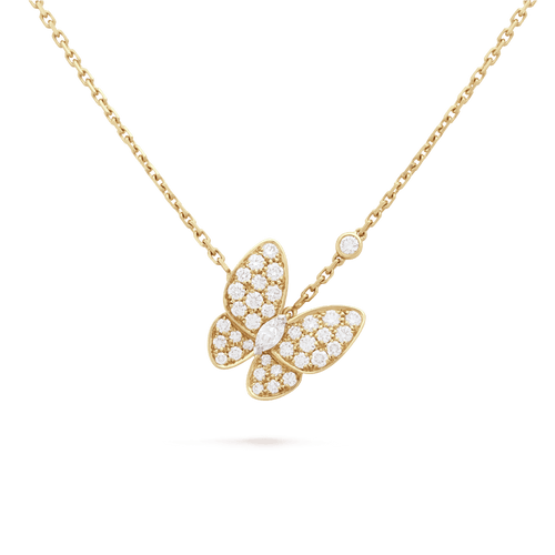 18K Van Cleef & Arpels Two Butterfly Necklace