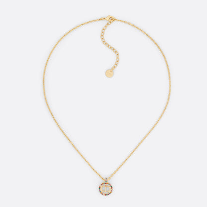 18K Dior Petit CD Multicolor Crystals Necklace