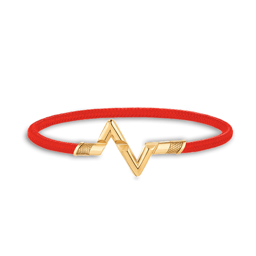 18K Louis Volt Upside Down Play Red Bracelet