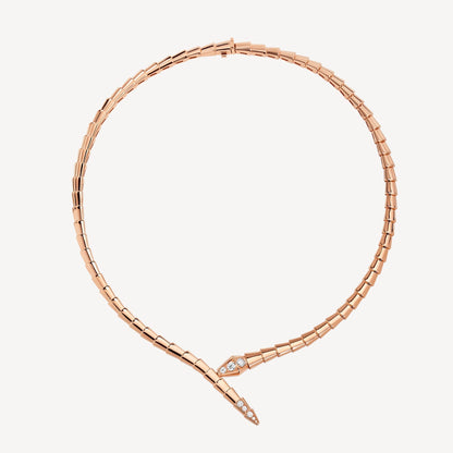 18K BV Serpenti Viper Demi-Pave Diamonds Necklace