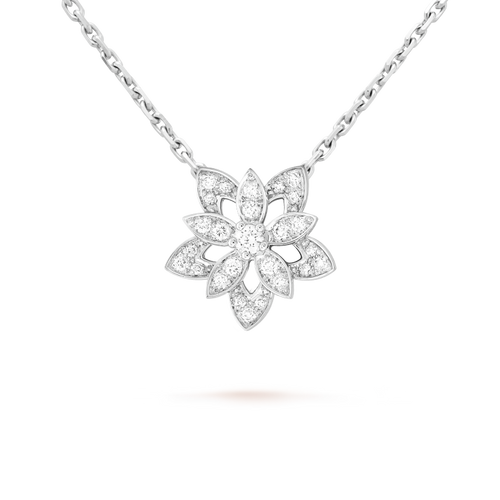 18K Van Cleef & Arpels Lotus Openwork Pendant Necklace