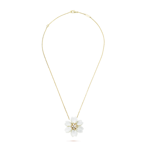 18K Van Cleef & Arpels Rose De No?l Clip Pendant Necklace