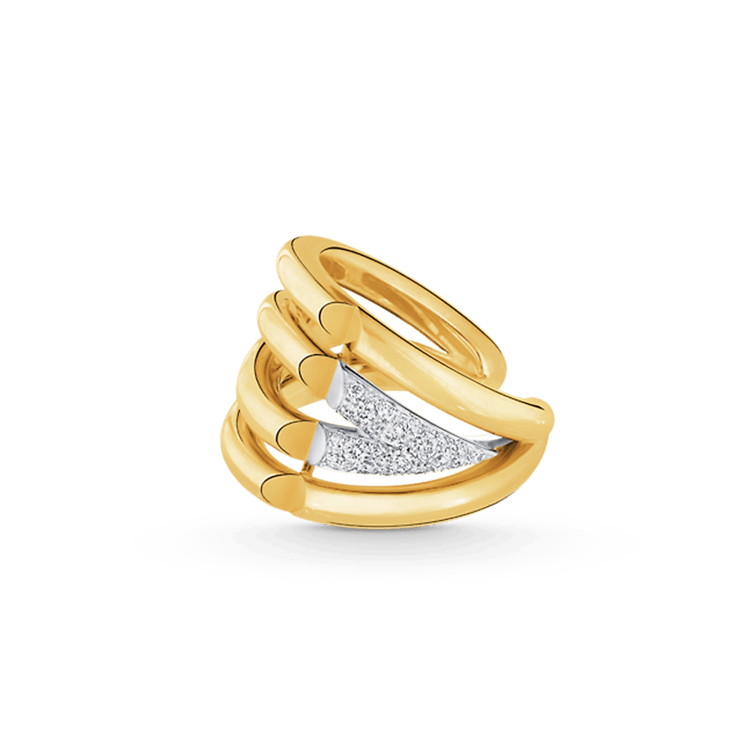 18K Louis Volt Upside Down Diamonds Ring