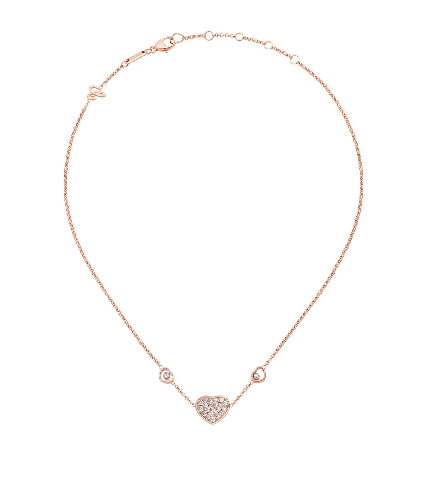 18K Happy Heart Diamonds Necklace
