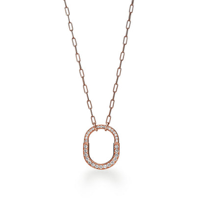 18K T Lock Pendant Pave Diamonds Necklace