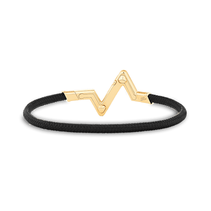 18K Louis Volt Upside Down Play Black Bracelet