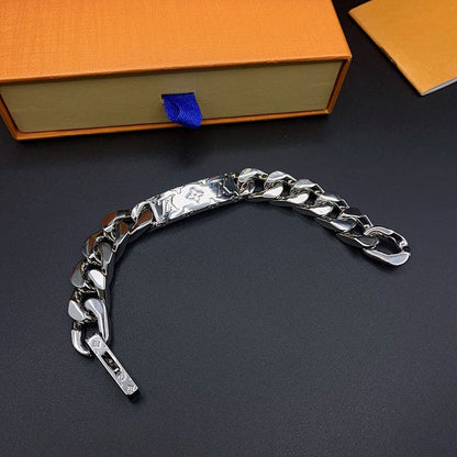 18K Louis Monogram Logo Chain Bracelet