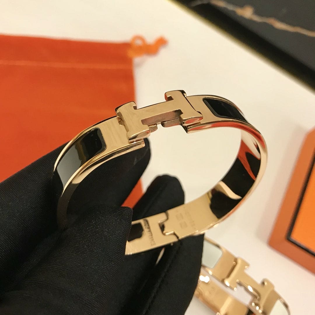 18K Clic H Black Bracelet