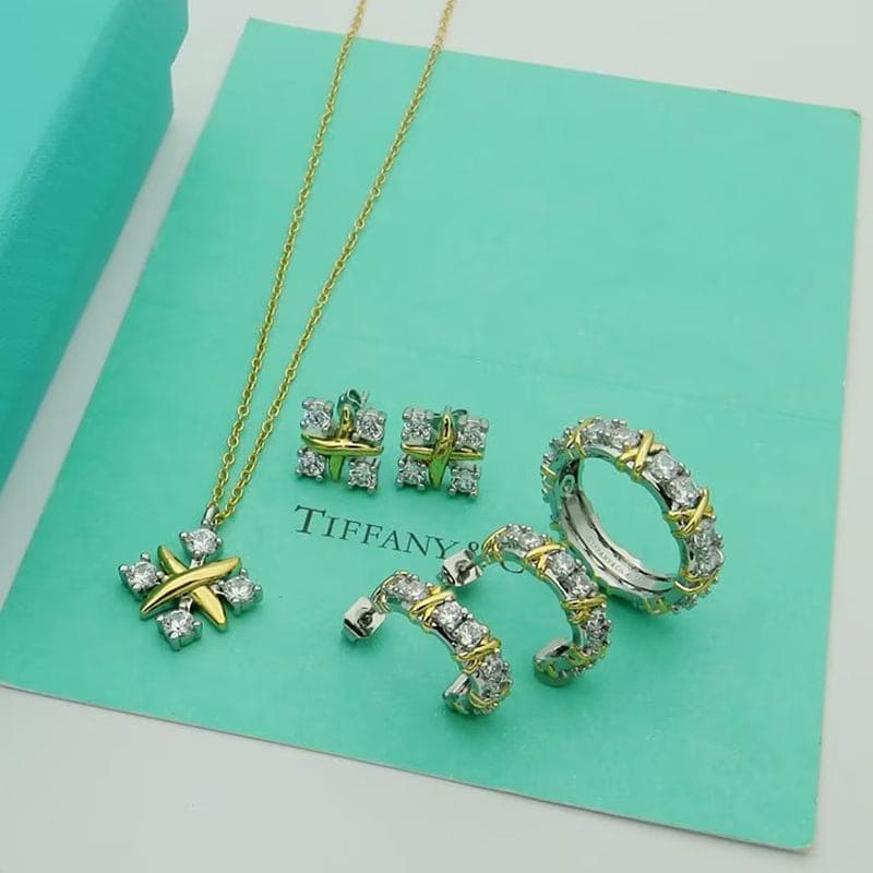 18K T Schlumberger Twenty Stone Hoop Earrings