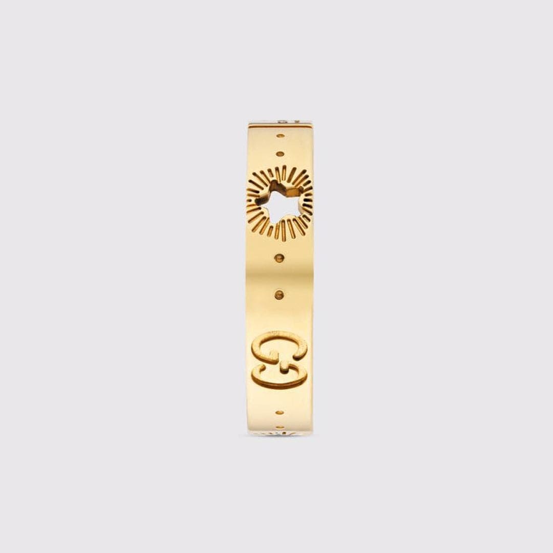 18K Double G Icon Yellow Gold Ring