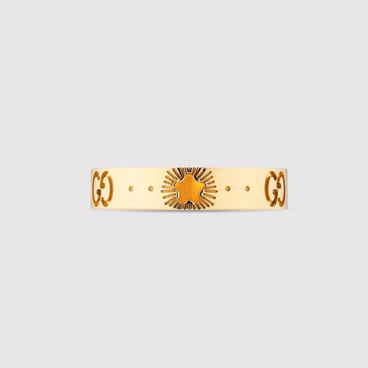 18K Double G Icon Yellow Gold Ring