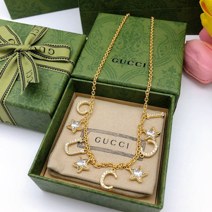 18K Double G Script Necklace