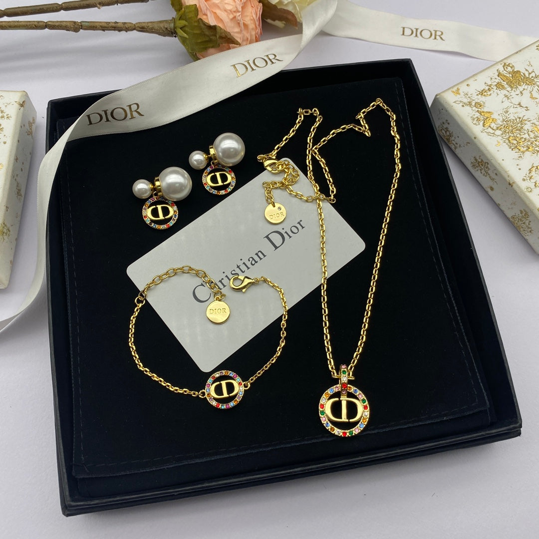 18K Petit CD Multicolor Crystals Bracelet