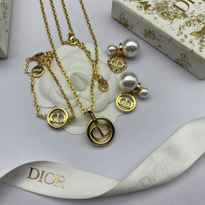 18K Petit CD Multicolor Crystals Necklace