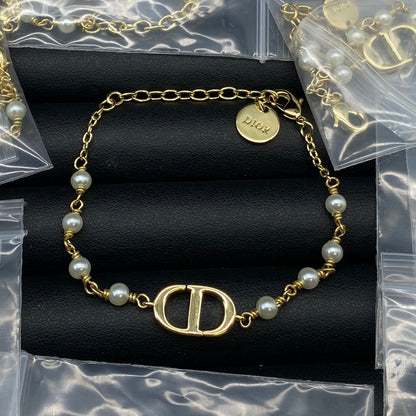 18K Petit CD Pearls Bracelet