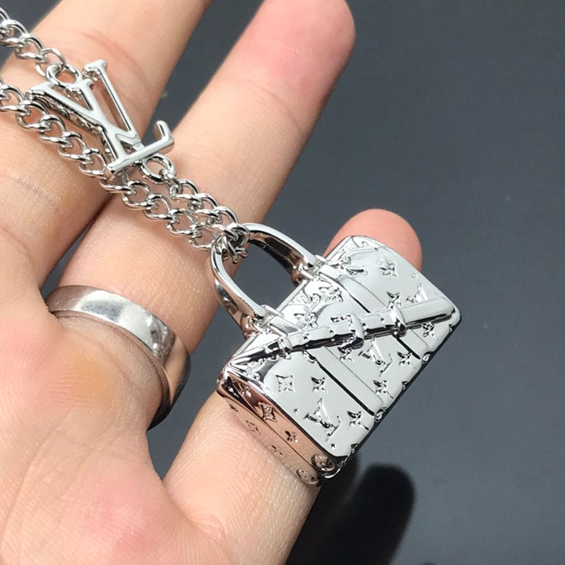 18K Louis Monogram Chain Bag Necklace