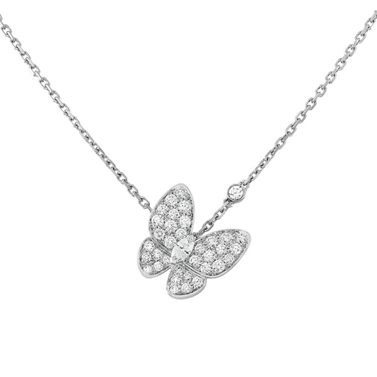 18K Van Cleef & Arpels Two Butterfly Necklace