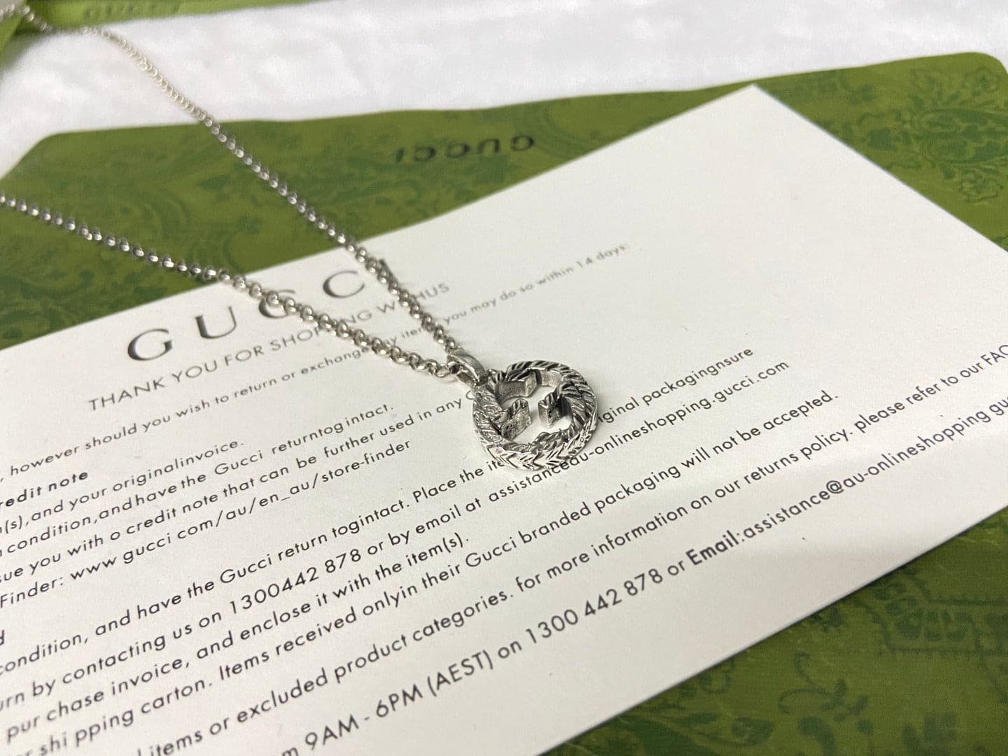 Double G Interlocking G Pendant Necklace