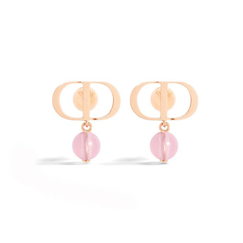 18K Petit CD Pink Earrings
