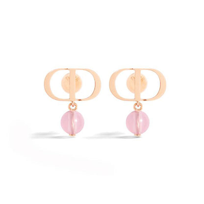 18K Petit CD Pink Earrings