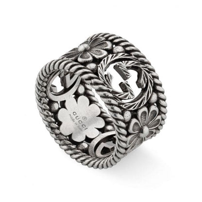 Double G Interlocking G Flowers Ring