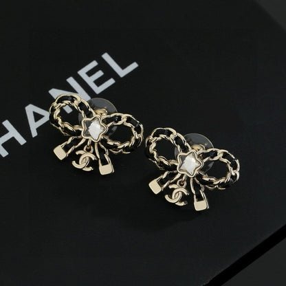 18K CC Butterfly Pendant Earrings