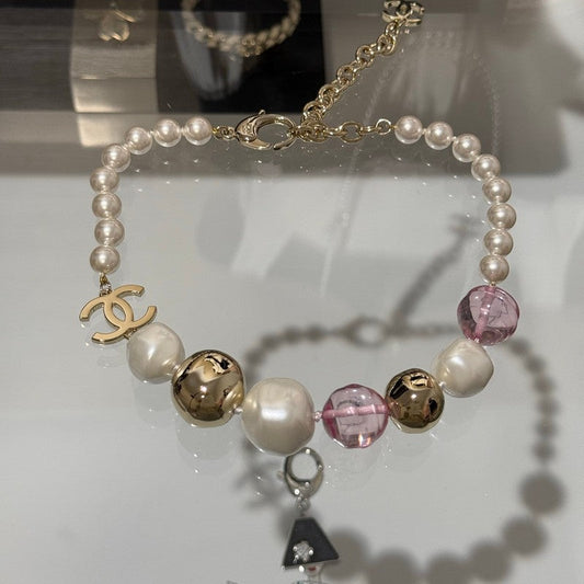 18K CC Color Crystal Choker Necklace