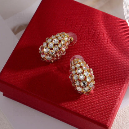 18K Vlogo Crystal Earrings