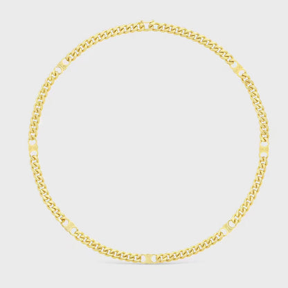 18K Celine Triomphe Gourmette Chain Necklace