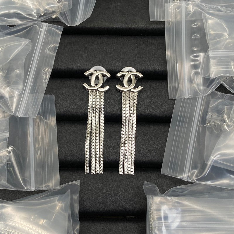 18K CC 24B Long Tassel Earrings