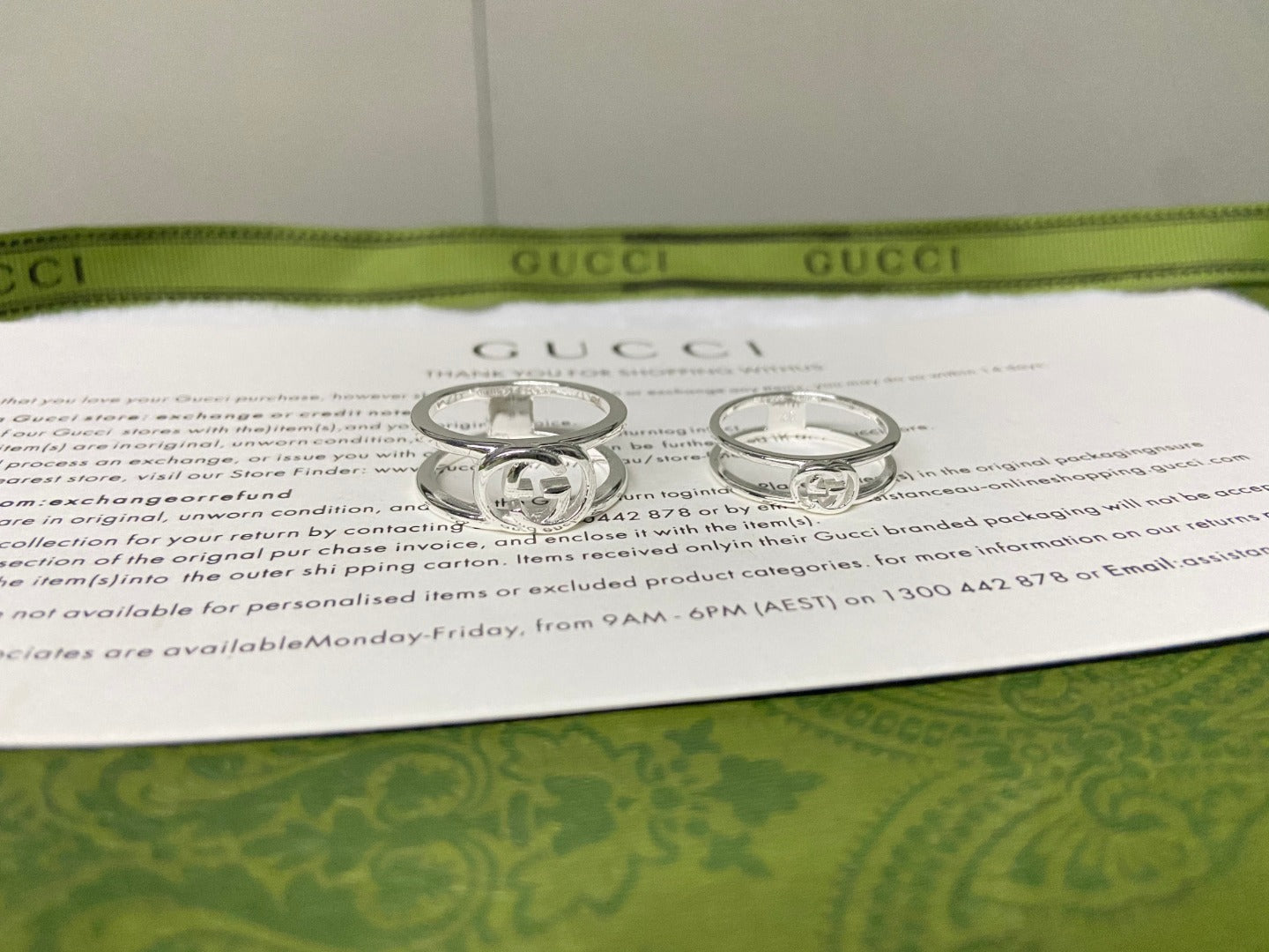 Double G Interlocking G Wide Open Ring