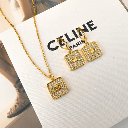 18K Triomphe Diamond Earrings