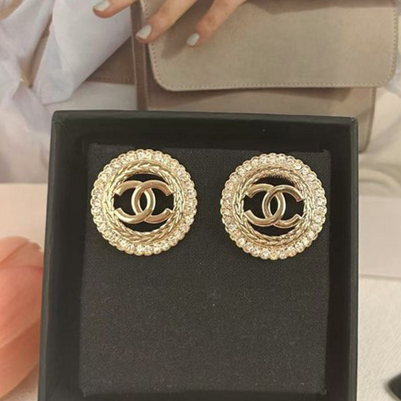 18K CC Classic Diamond Earrings