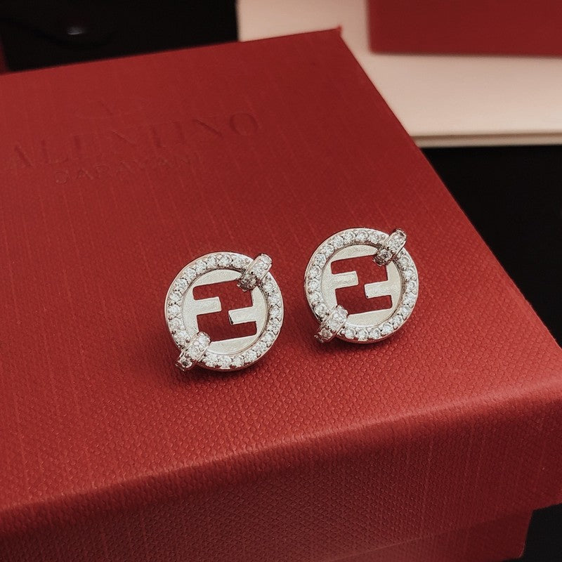 18K F Diamond Gold Earrings