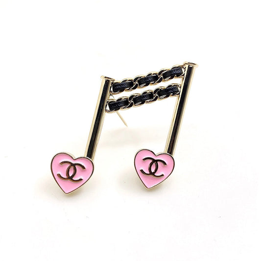 18K CC Music Symbol Brooch