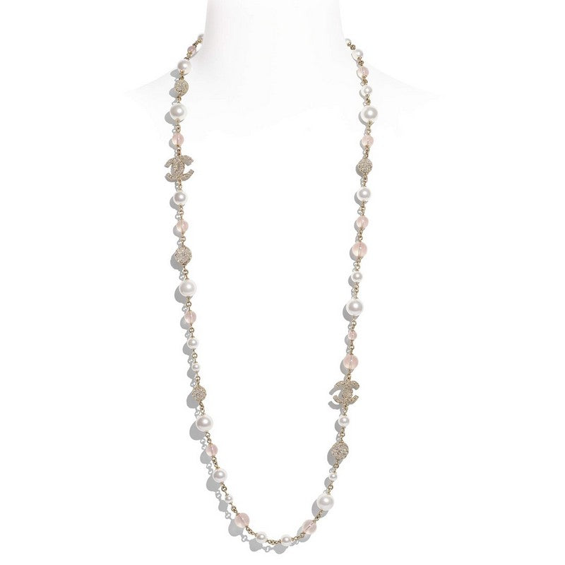 18K CC Black Pearl Diamond Necklace