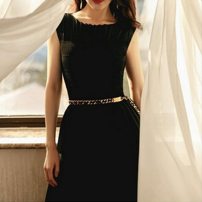 18K CC Gold Leather Necklace